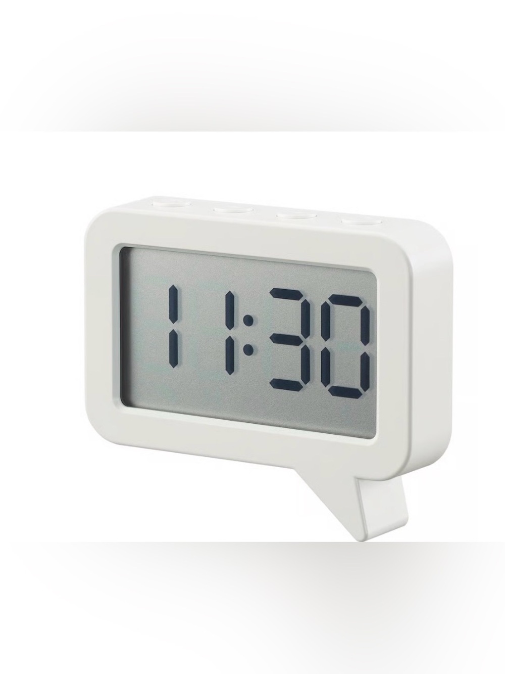 White Digital Alarm Clock - Modern Minimal Design